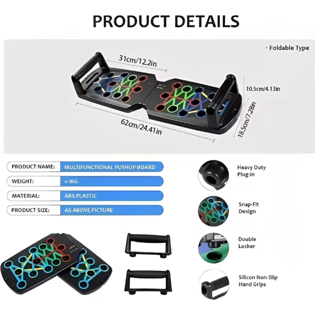Portable Multifunctional Push-up Board Set With Handles