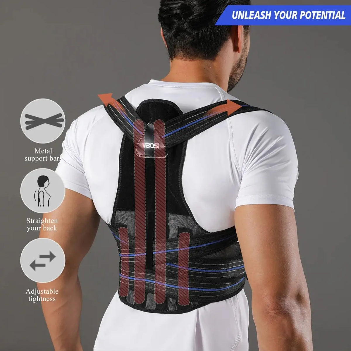 Women Men Adjustable Breathable Back Support