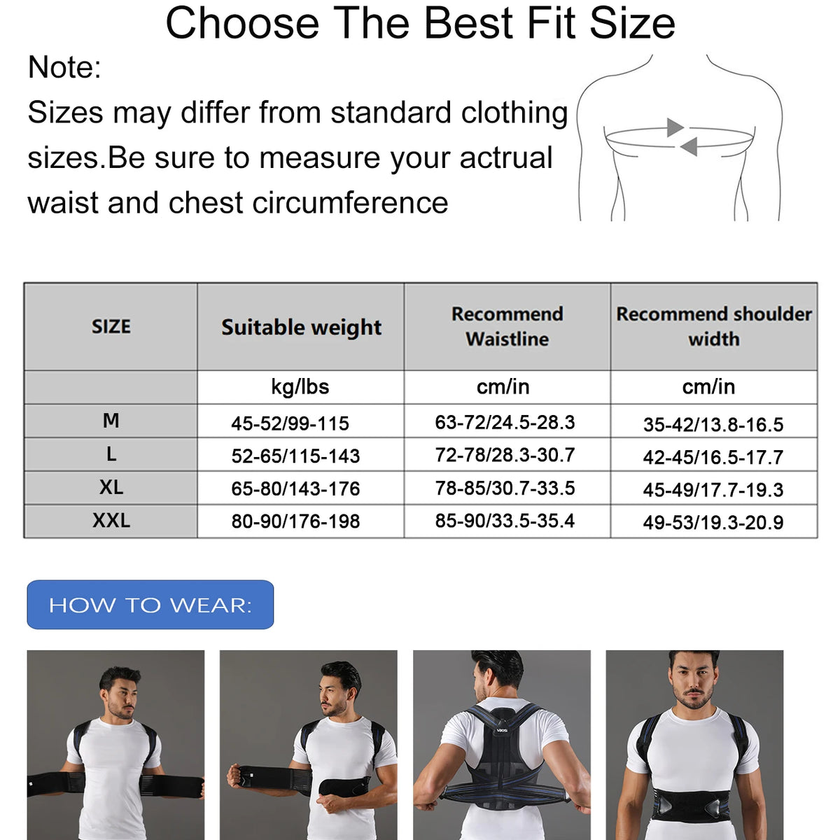 Women Men Adjustable Breathable Back Support