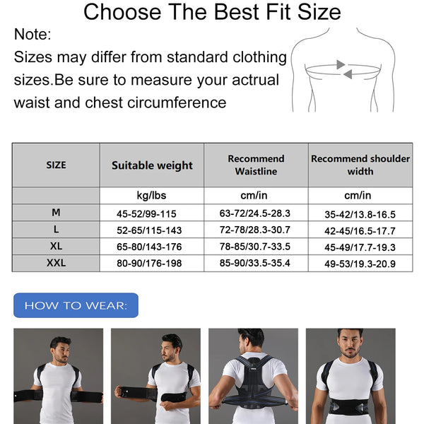 Women Men Adjustable Breathable Back Support