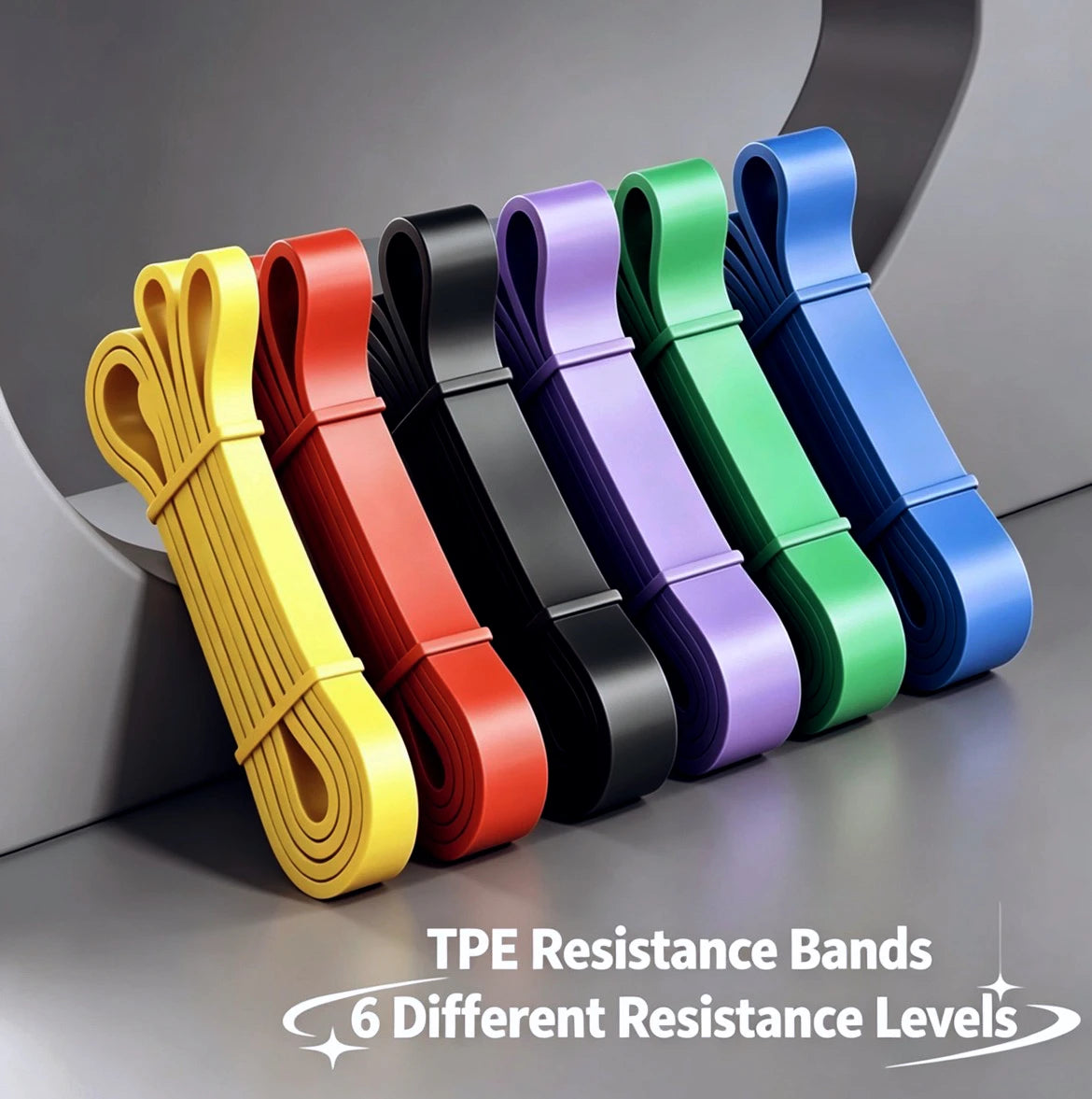 TPE Resistance Bands 6 Levels Different Strength