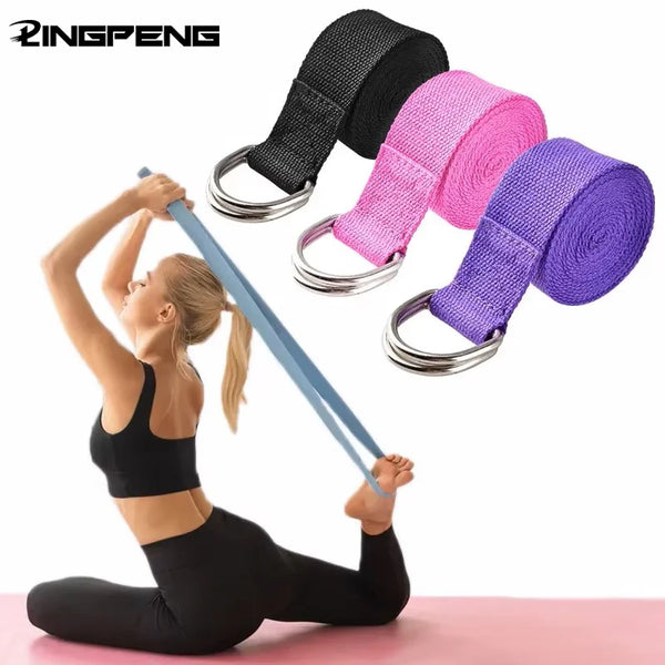 183*3.8cm Yoga Strap Cotton Exercise Yoga Belt Adjustable