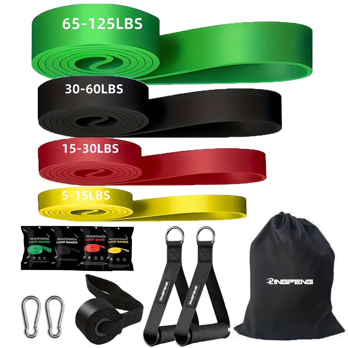 4-Level Resistance Bands Set Pull Up Assistance