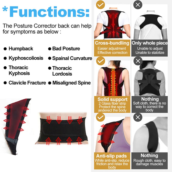 Adjustable Back Shoulder Posture Corrector Belt