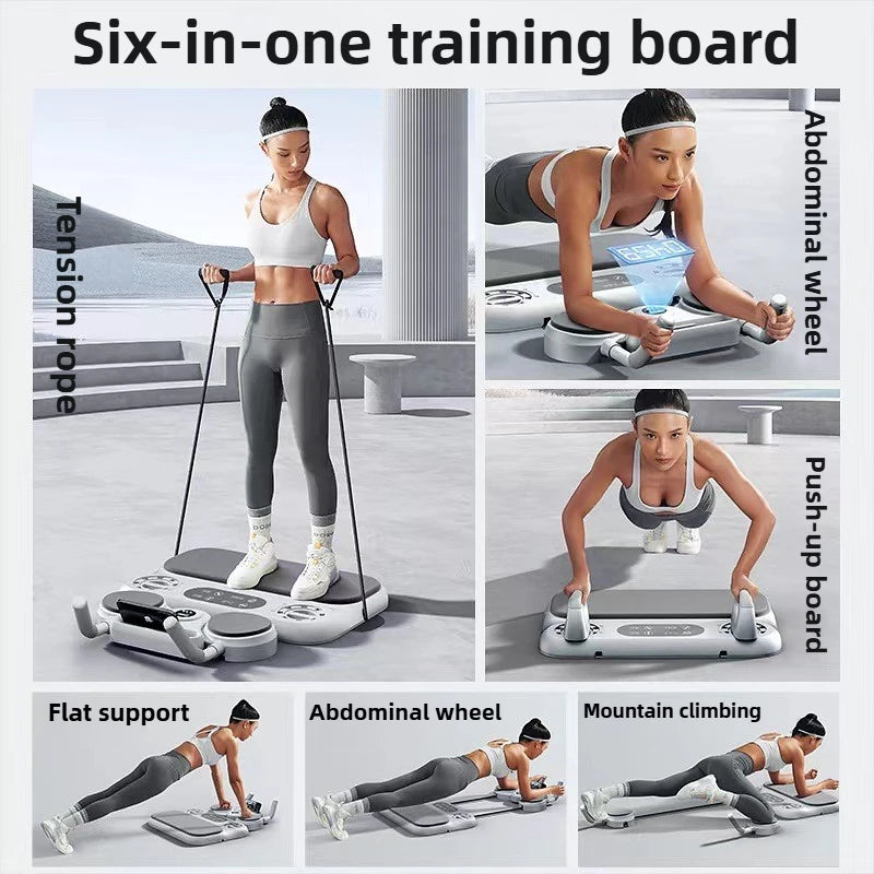 Six-in-one multifunctional fitness board abdominal wheel
