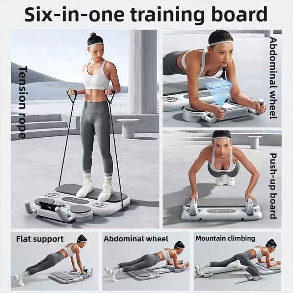 Six-in-one multifunctional fitness board abdominal wheel